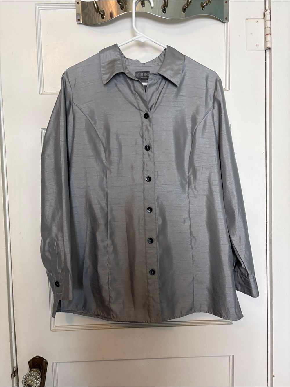 Additions by Chico Silver Button-Up Shirt Size 1 (US 8)